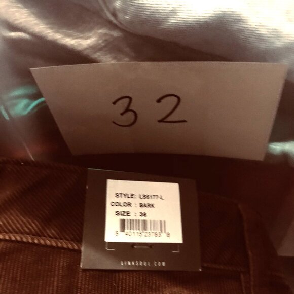 LINKSOUL MacKenzie Stretch Brown Corduroy 5 Pocket Pant Ellis Men 36L X 33 - Picture 8 of 8